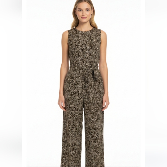 Michael Kors Pants - Micheal Michael Kors Mob Wife Elegant leopard print Crop Jumpsuit Sz 10